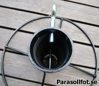 Stabil parasollfot på altan