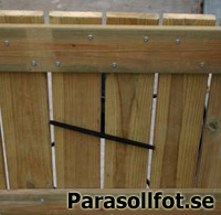 Stabil parasollfot på altan